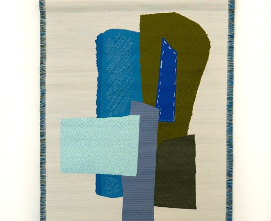 Kiki van Eijk, Textile Collage - Petrol weaving