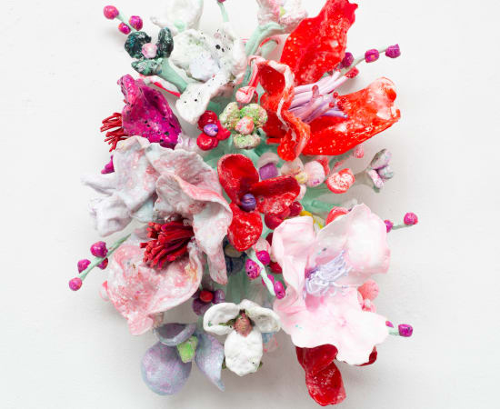 Stefan Gross, 'Flower Bonanza' red, violett, 2024