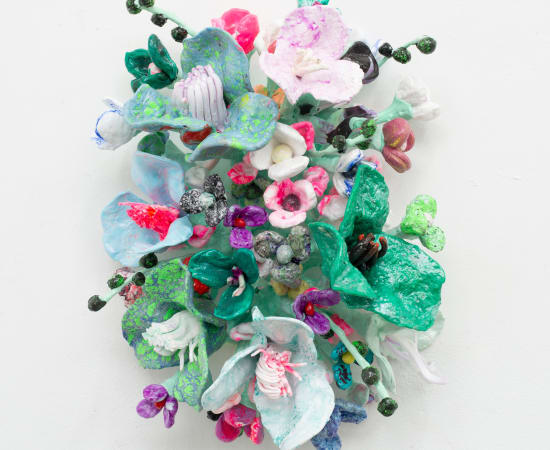 Stefan Gross, 'Flower Bonanza, green, pink on mint, 2024