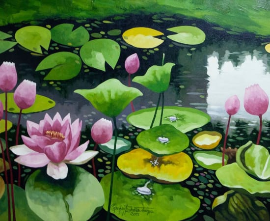Sanjay Bhattacharya, Lotus Pond, 2021