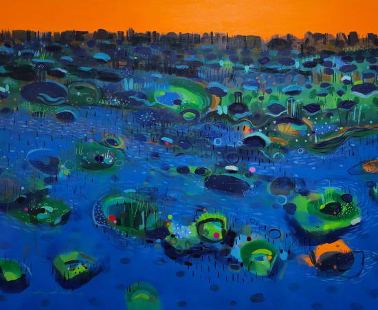 Miska MOHMMED, Dusk Over Lotus Fields, 2025