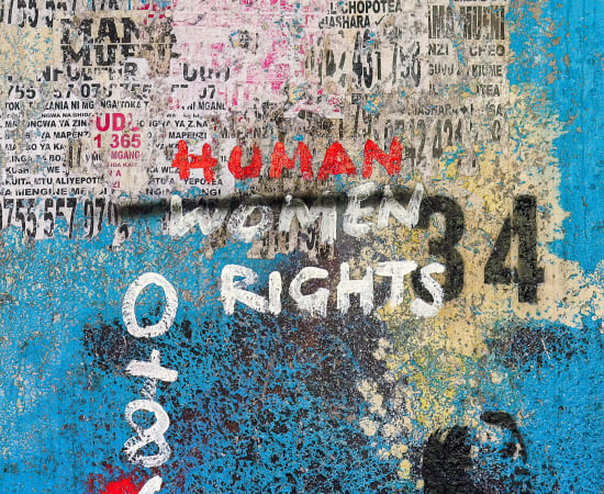 Onyis Martin - Women rights are human rights - 2022 - 130cm H x 100cm W - Mixed media on canvas
