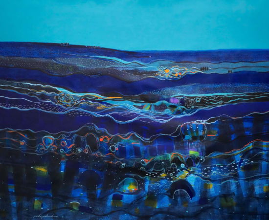 Miska MOHMMED, Glowing Blue Waves, 2024