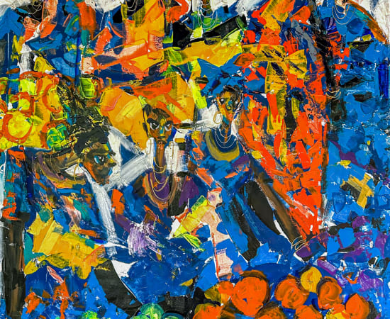 Larry Otoo, Blues and Oranges, 2022
