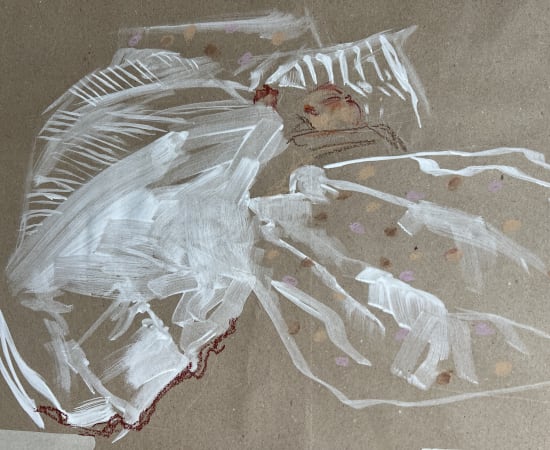 Oleksandra Martson, Sleeping in white, large sketch on paper, 2022