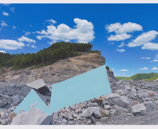 Julie Langsam, Landscape Intervention: Boone County, WV: Pale Blue Form #129, 2022