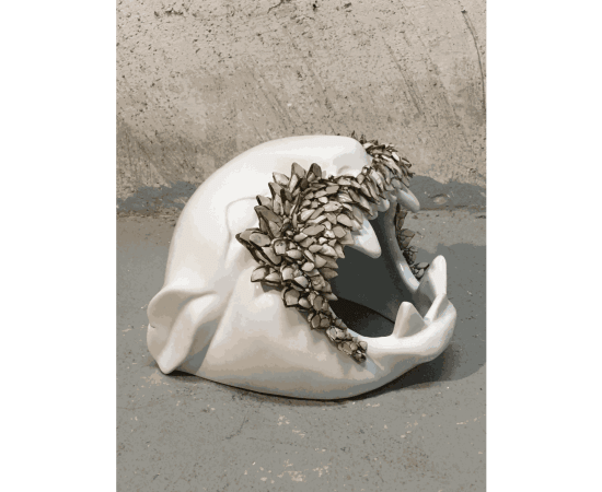 Susana Guerrero, Jaguar (Barnacles), 2020 Ceramic 8 × 8 × 8 in 20.3 × 20.3 × 20.3 cm, 2020