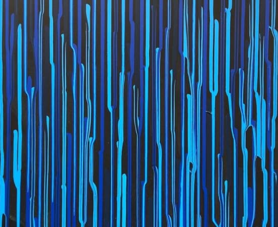 Ian Davenport, Staggered Lines, Blues and Black, 2010