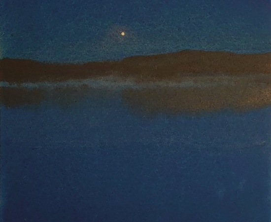 Herman Lohe, Full moon over the lake, 2022
