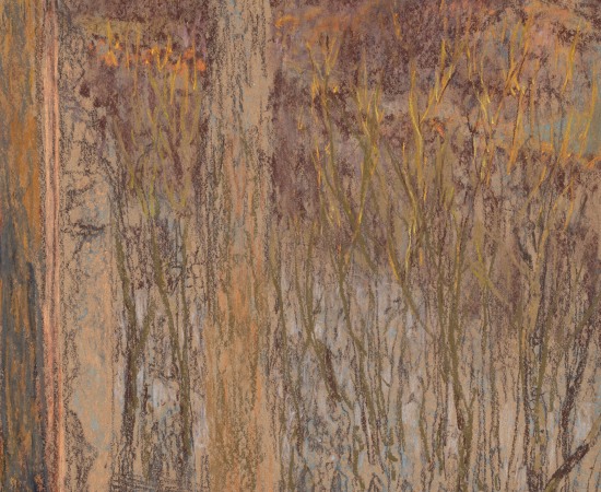 Martin Basdevant, Matin bleu - Fenêtre et bois rouge, 2023