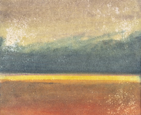Elena Prentice, Terre rouge à l'horizon, soleil, 2024
