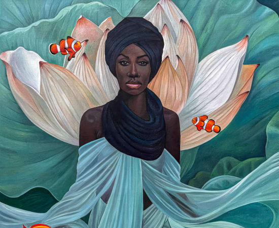 Moses ZIBOR, A woman and her lamp, 2023