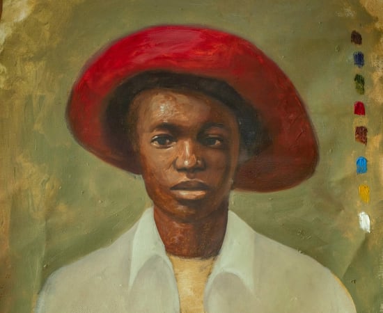Oliver OKOLO, Portrait of a Boy in Red Hat, 2023