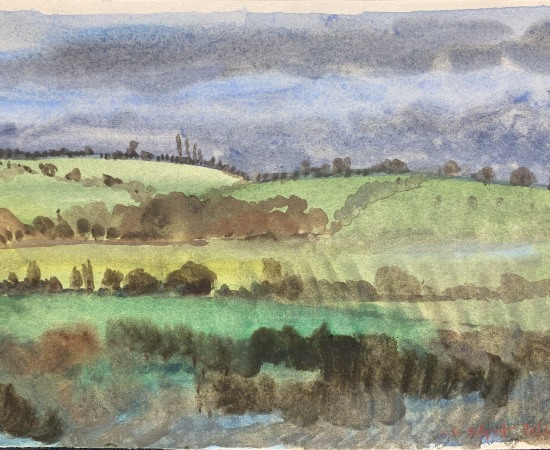 Charles-Élie Delprat, Depuis le train, deux collines entre Dieppe et Rouen, 2024