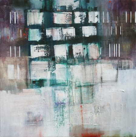 Danish artist, Copenhagen, Morten Lassen, expressive abstract painting, oil on canvas/paper, bold * colour and texture, geometric 