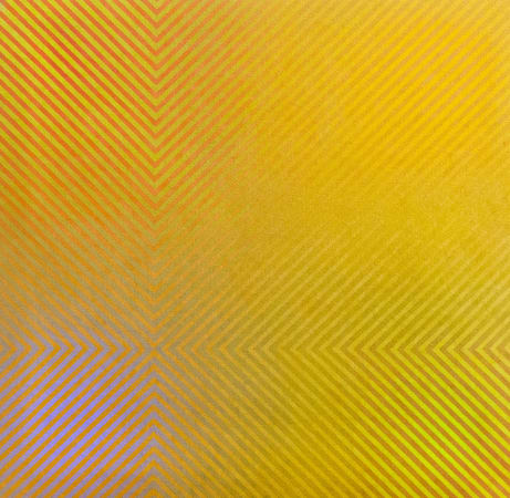 yellow multi-colour painting by artist David Whitaker represented by Rebecca Hossack Gallery