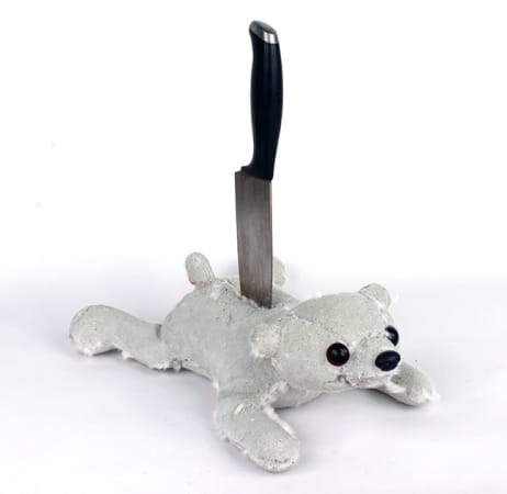 Ross Bonfanti, A knife stabbing a Teddy Bear's back