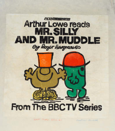 Mr. Silly and Mr. Muddle Cartoon print by artist Andrew Mockett represented by Rebecca Hossack Gallery