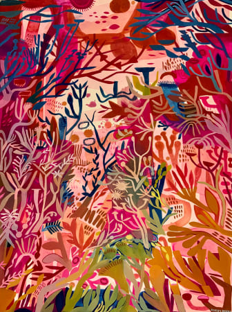 Ashley Amery, natural botanical forms in pinks and reds