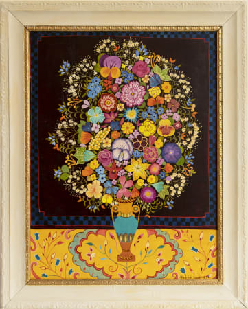 Moroccan Flowers Oil Painting by Hepzibah Swinford.