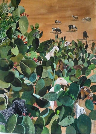 Sophie Charalambous, Goats among the Prickly Pears, 2021