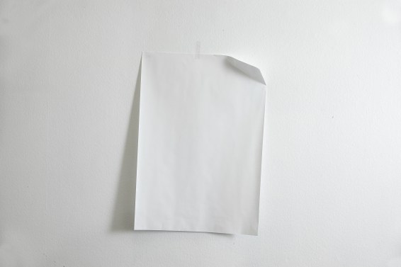 Paper folded to the far right, inclined to the left, 2018