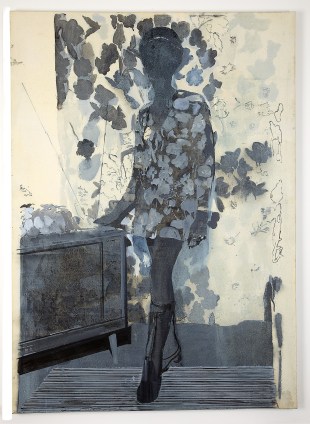 Hurvin Anderson, Untitled (Lady/TV), 2001