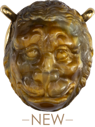 Cameo with the Head of a Lion , Italy (probably Milan), c. 1600, modern gold mounT