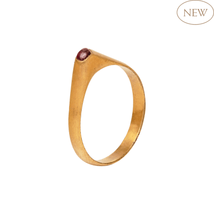 Stirrup Ring with Garnet