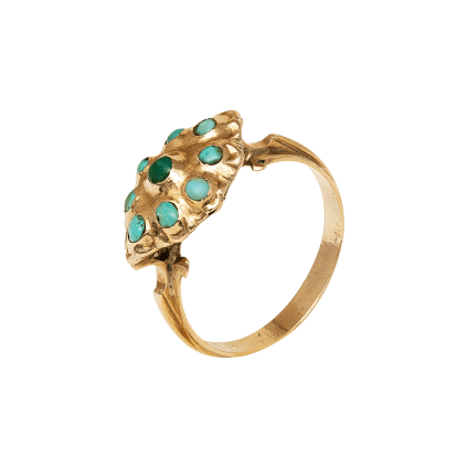 Turquoise Cluster Ring , Italy, c. 1800