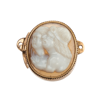 Cameo with Double Portrait in Clasp Mount , Cameo: Italy, late 15th century; Clasp: 19th century