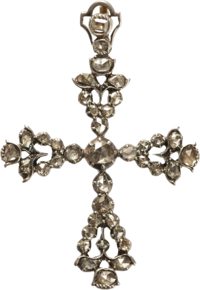 Cross pendant with rock crystals