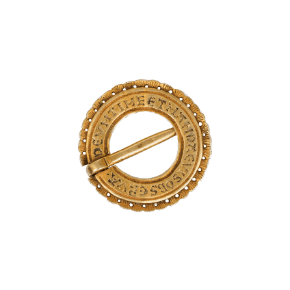 Inscribed Medieval Ring Brooch