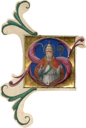 Circle of the Master B.F., A Standing Pope Blessing (Peter or Gregory?)