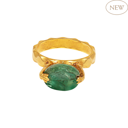 Emerald ring with dolphins