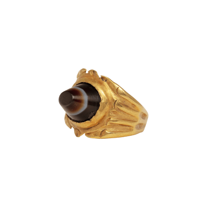 Ring with Agate , Roman, 3rd century AD