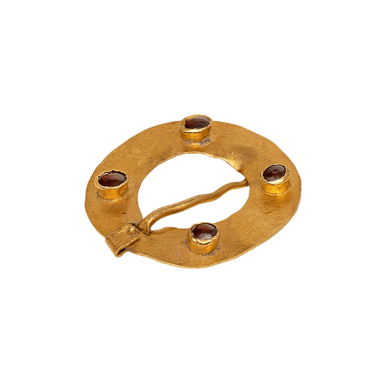 Medieval Ring Brooch with garnets