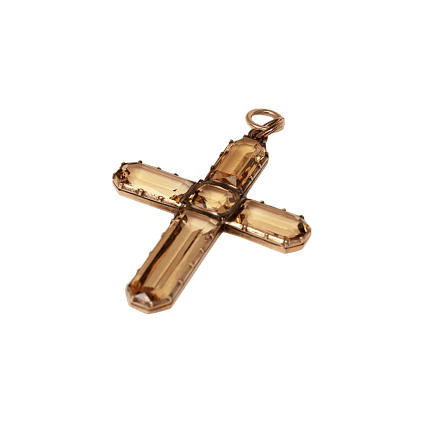 Topaz Cross Pendant, Probably England, c. 1820