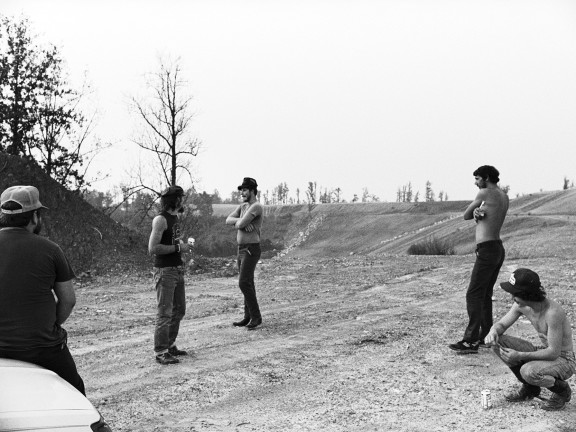 Partying on coal strip mine, Cumberland, Kentucky, 1987