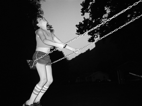 David on swing, Vam, West Virginia, 1987