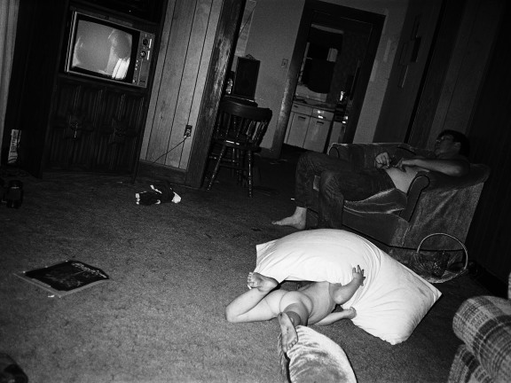 Amanda with pillow, Cumberland, 1987