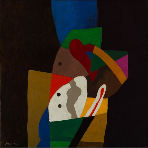 Dia al-Azzawi, Three Hollows in a Coloured Window, 2015