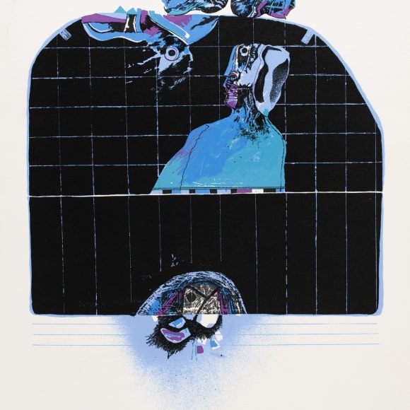 Dia Azzawi, Man and Two Birds, 1978