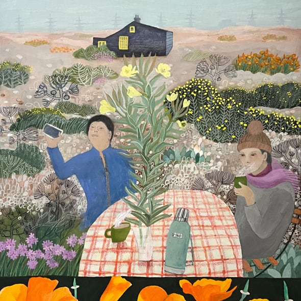 Gertie Young RWS - Picnic at Prospect Cottage