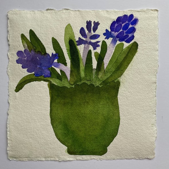 Jill Leman PPRWS Hon. RE - Hyacinths in my Green Bowl