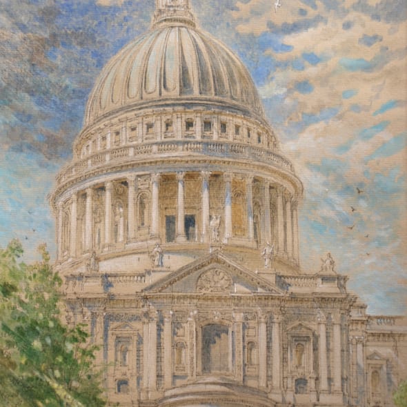 Charlotte Halliday RWS - St Paul's Cathedral from Peter's Hill