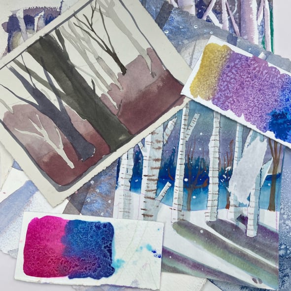 WORKSHOP: Exploring the theme of Winter woodlands through watercolour