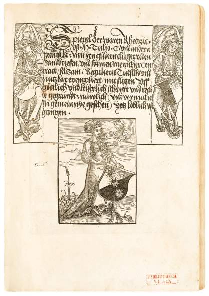 Friedrich Riederer, An early German work on Rhetoric with Dürer-inspired woodcuts, 1493