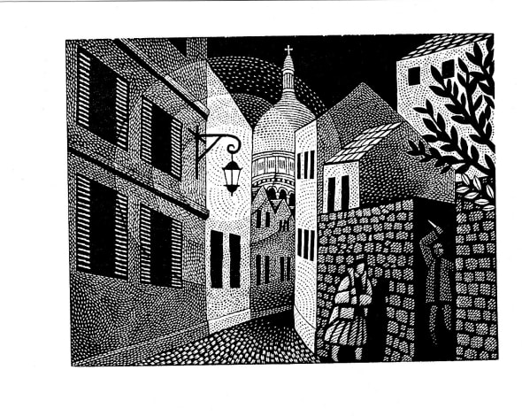 Montmartre (illustration for 'Maigret Sets a Trap' by George Simenon Folio Society 2019)