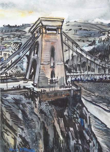 A Closer view of Brunel's Clifton Suspension Bridge, Bristol